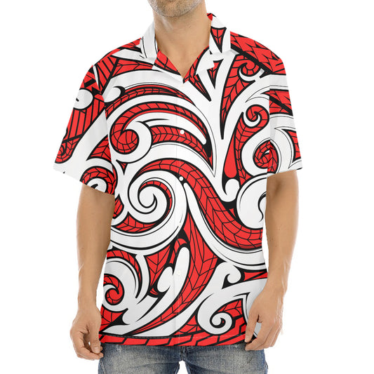Maori Kowhaiwhai Tribal Polynesian Print Aloha Shirt