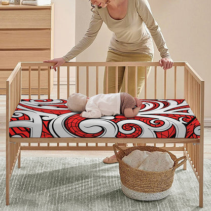 Maori Kowhaiwhai Tribal Polynesian Print Baby Crib Sheet