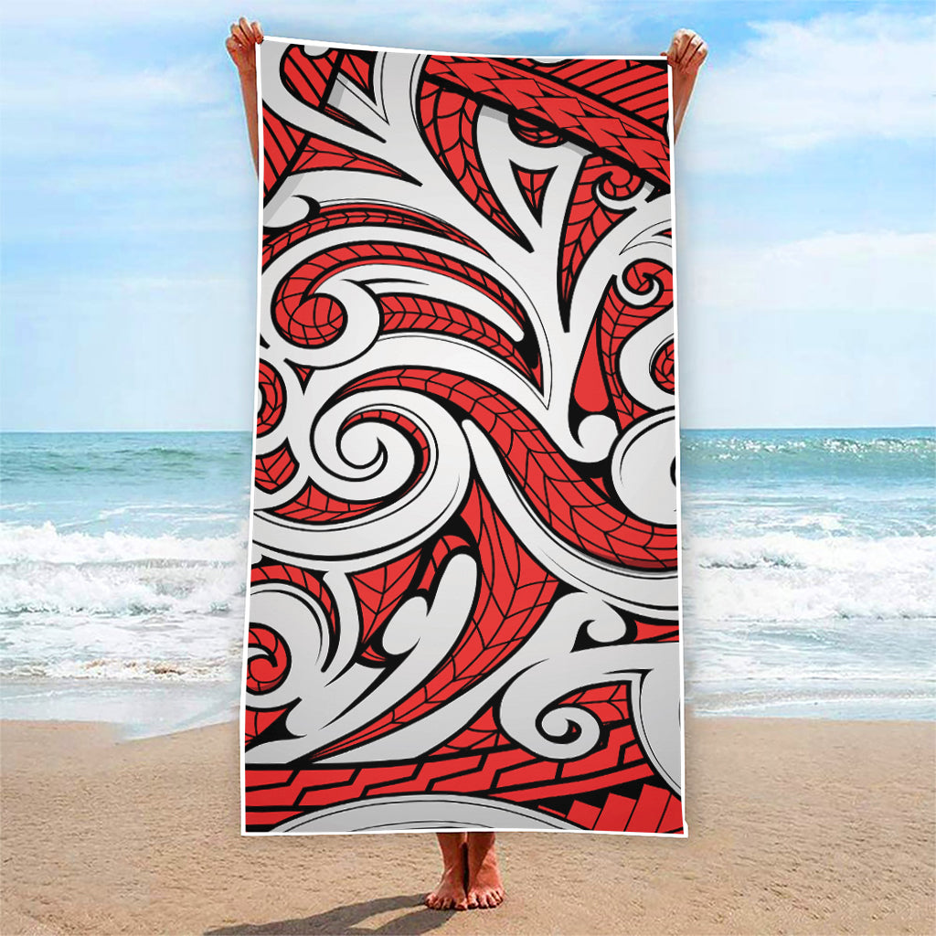 Maori Kowhaiwhai Tribal Polynesian Print Beach Towel