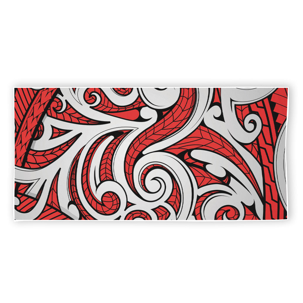 Maori Kowhaiwhai Tribal Polynesian Print Beach Towel