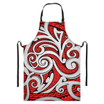 Maori Kowhaiwhai Tribal Polynesian Print Bib Apron With Pocket