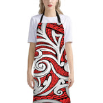 Maori Kowhaiwhai Tribal Polynesian Print Bib Apron With Pocket