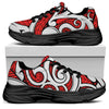 Maori Kowhaiwhai Tribal Polynesian Print Black Chunky Shoes