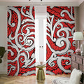 Maori Kowhaiwhai Tribal Polynesian Print Dimout Pencil Pleat Curtains