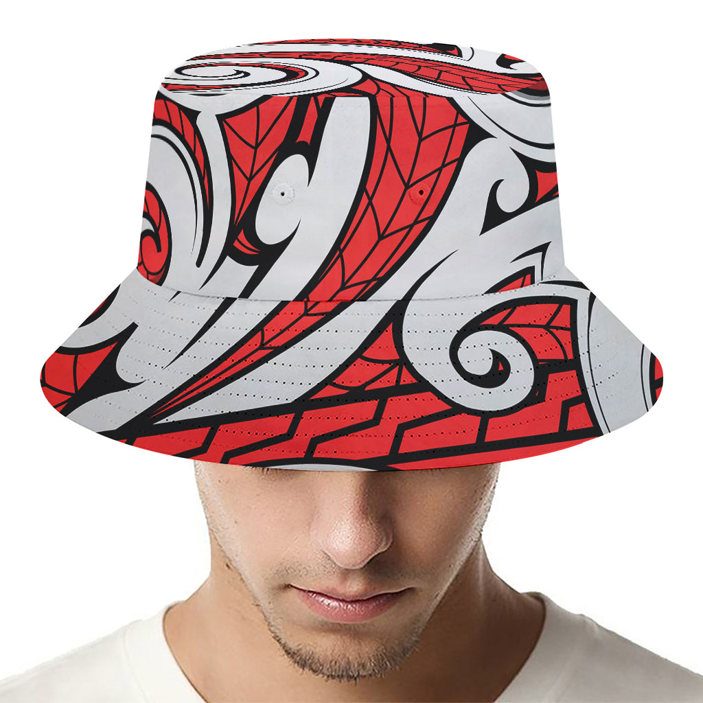 Maori Kowhaiwhai Tribal Polynesian Print Bucket Hat