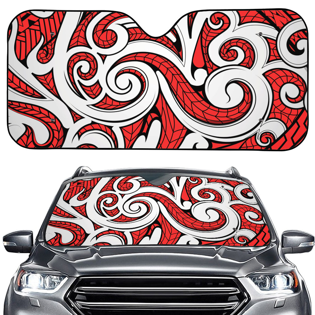 Maori Kowhaiwhai Tribal Polynesian Print Car Windshield Sun Shade