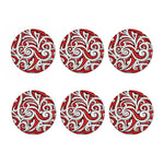 Maori Kowhaiwhai Tribal Polynesian Print Coaster Set