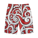 Maori Kowhaiwhai Tribal Polynesian Print Cotton Shorts