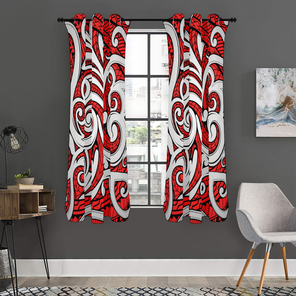 Maori Kowhaiwhai Tribal Polynesian Print Curtain