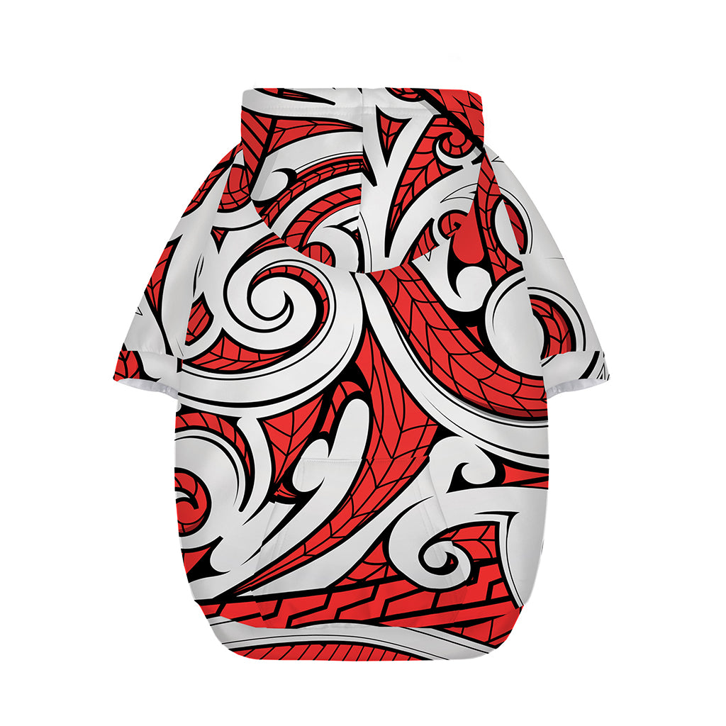 Maori Kowhaiwhai Tribal Polynesian Print Dog Zip Up Hoodie