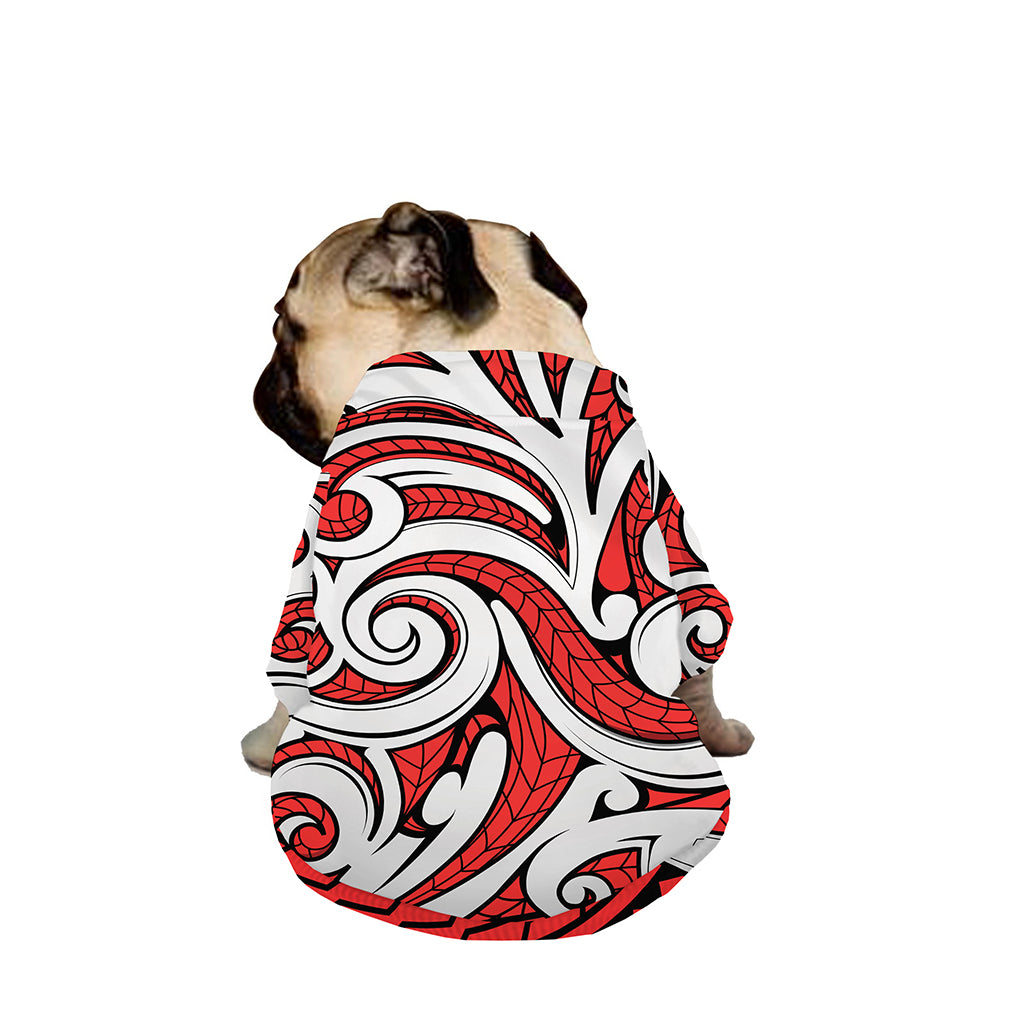 Maori Kowhaiwhai Tribal Polynesian Print Dog Zip Up Jacket