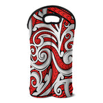 Maori Kowhaiwhai Tribal Polynesian Print Double Neoprene Wine Tote