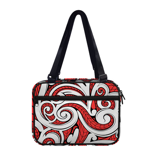 Maori Kowhaiwhai Tribal Polynesian Print Double Strap Bible Bag