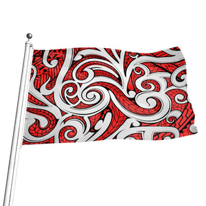 Maori Kowhaiwhai Tribal Polynesian Print Flag