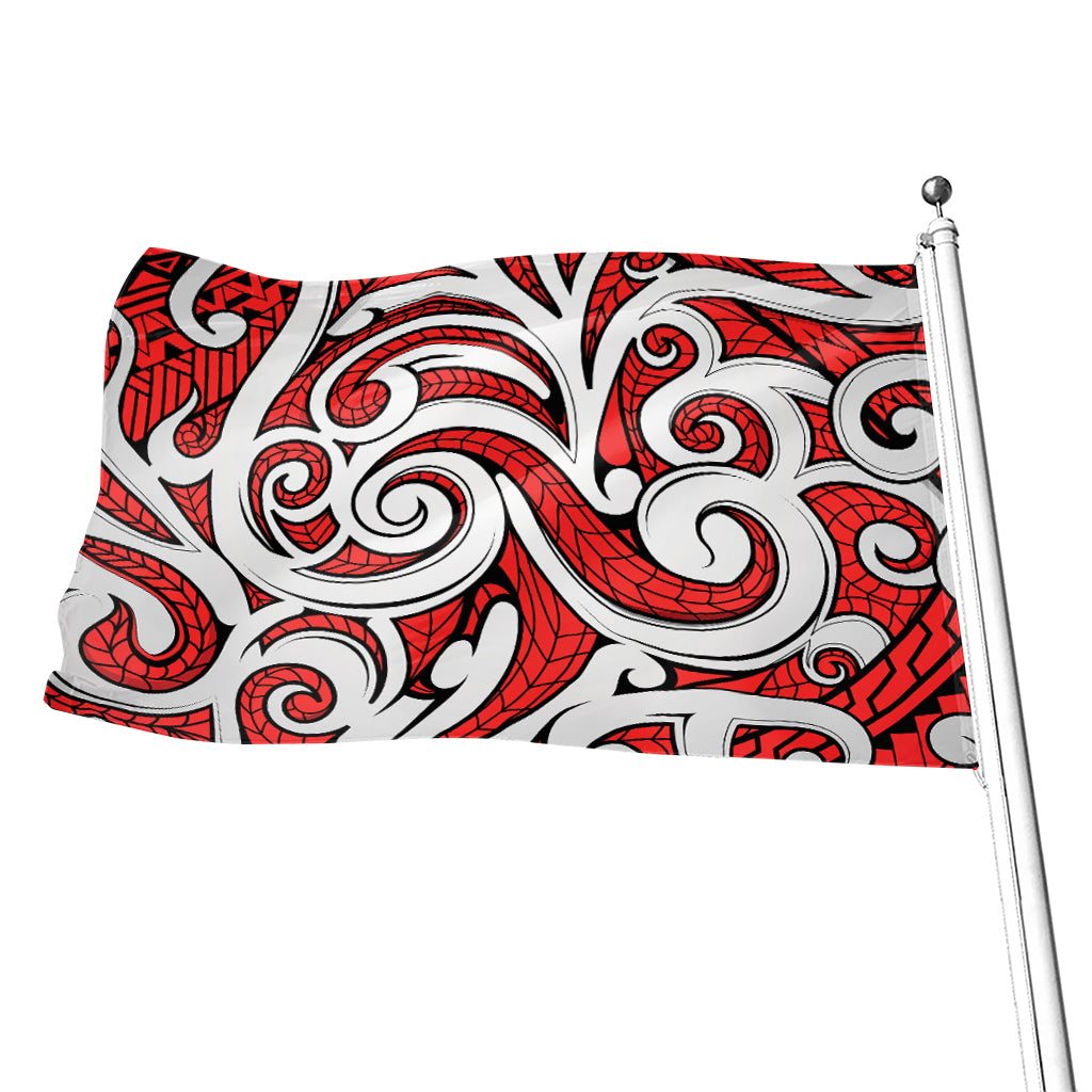 Maori Kowhaiwhai Tribal Polynesian Print Flag