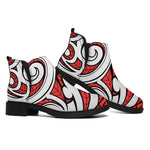 Maori Kowhaiwhai Tribal Polynesian Print Flat Ankle Boots