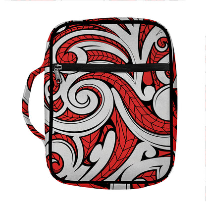 Maori Kowhaiwhai Tribal Polynesian Print Front Pocket Bible Bag