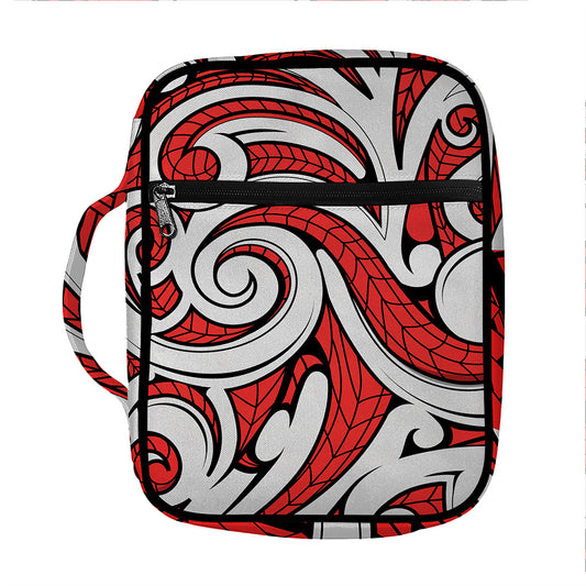 Maori Kowhaiwhai Tribal Polynesian Print Front Pocket Bible Bag