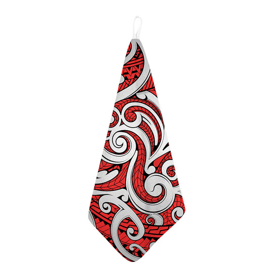 Maori Kowhaiwhai Tribal Polynesian Print Hand Towel