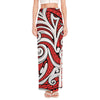 Maori Kowhaiwhai Tribal Polynesian Print High Slit Maxi Skirt