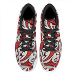 Maori Kowhaiwhai Tribal Polynesian Print High Top Leather Sneakers