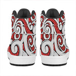 Maori Kowhaiwhai Tribal Polynesian Print High Top Leather Sneakers