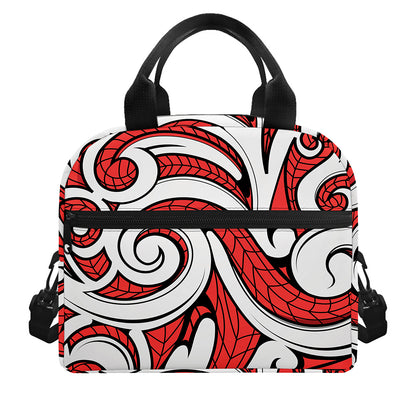 Maori Kowhaiwhai Tribal Polynesian Print Insulated Lunch Bag