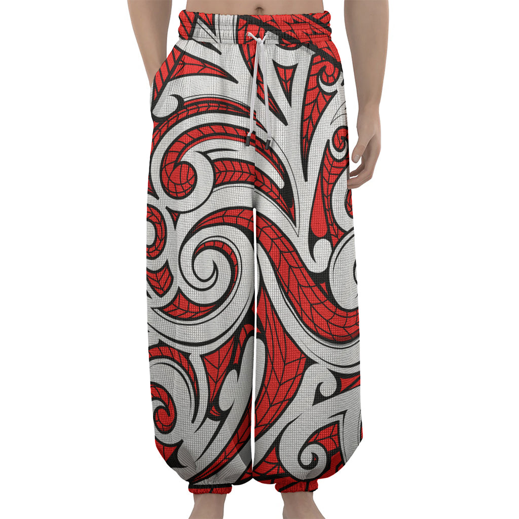 Maori Kowhaiwhai Tribal Polynesian Print Lantern Pants