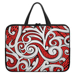 Maori Kowhaiwhai Tribal Polynesian Print Laptop Sleeve With Handle