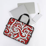 Maori Kowhaiwhai Tribal Polynesian Print Laptop Sleeve With Handle