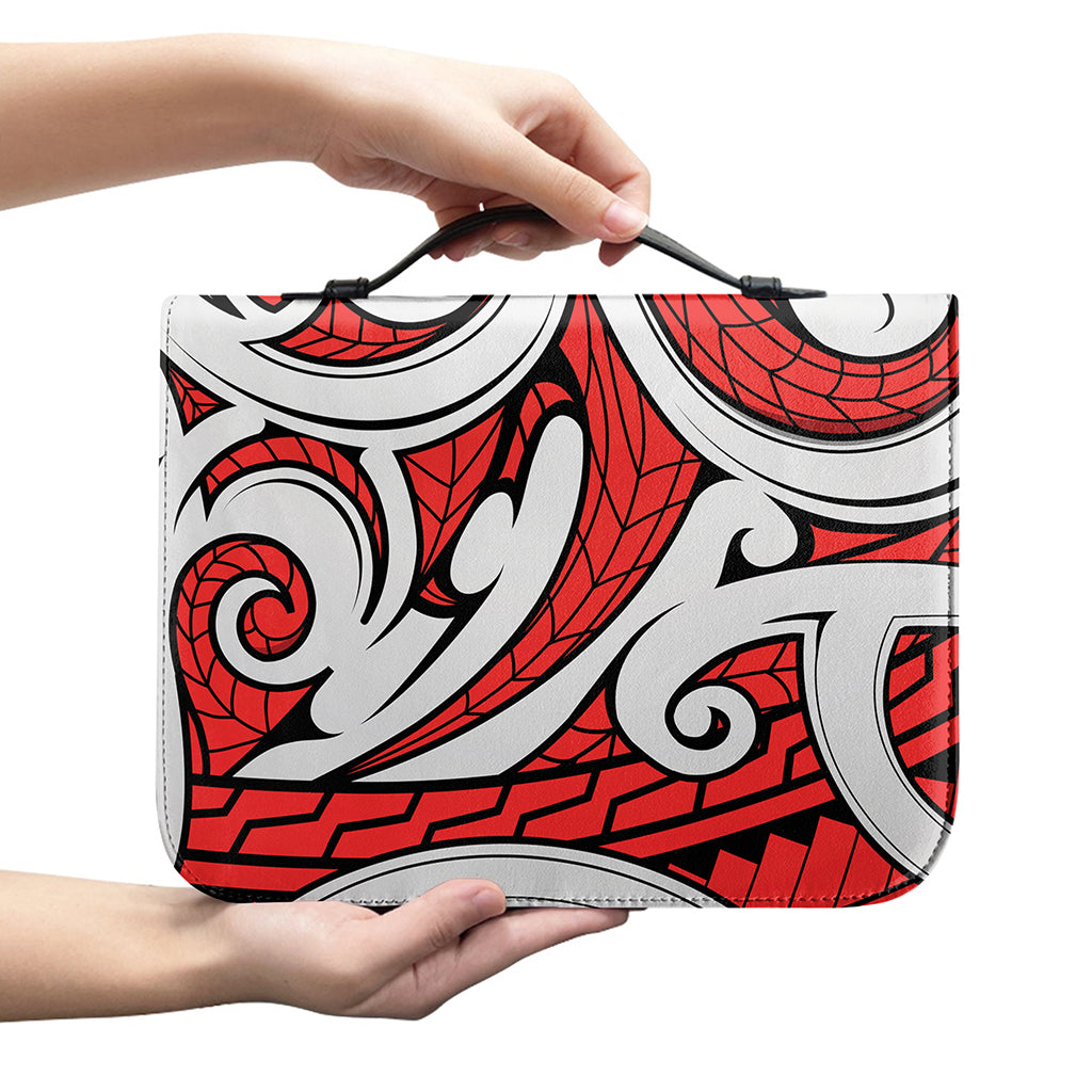 Maori Kowhaiwhai Tribal Polynesian Print Leather Bible Cover