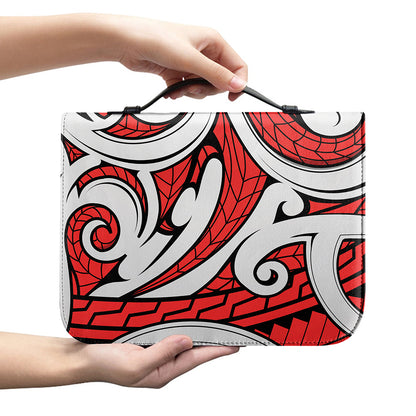 Maori Kowhaiwhai Tribal Polynesian Print Leather Bible Cover