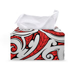 Maori Kowhaiwhai Tribal Polynesian Print Leather Tissue Box Cover
