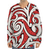 Maori Kowhaiwhai Tribal Polynesian Print Long Sleeve Baseball Jersey