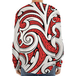 Maori Kowhaiwhai Tribal Polynesian Print Long Sleeve Baseball Jersey