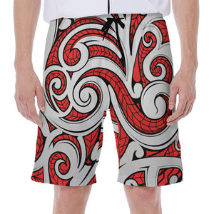 Maori Kowhaiwhai Tribal Polynesian Print Men's Beach Shorts