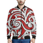 Maori Kowhaiwhai Tribal Polynesian Print Men's Bomber Jacket