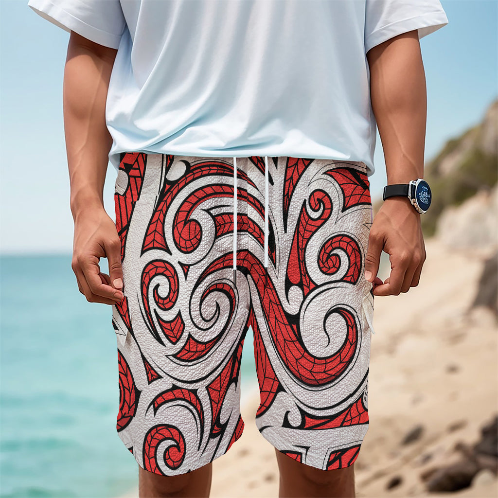 Maori Kowhaiwhai Tribal Polynesian Print Men's Cargo Shorts