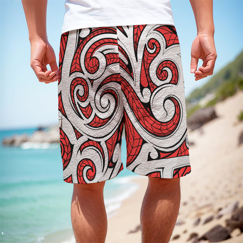 Maori Kowhaiwhai Tribal Polynesian Print Men's Cargo Shorts