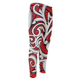 Maori Kowhaiwhai Tribal Polynesian Print Men's Compression Pants