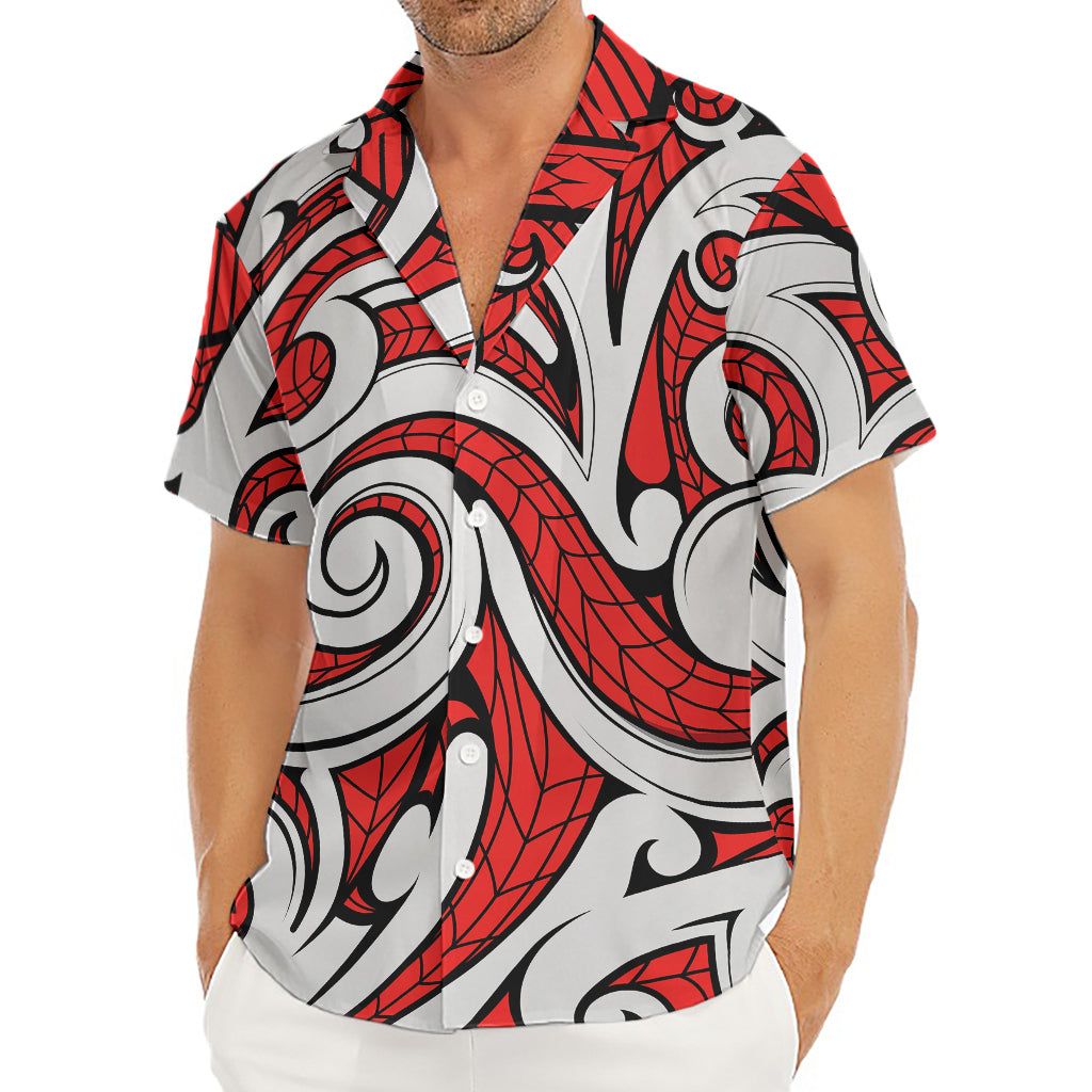 Maori Kowhaiwhai Tribal Polynesian Print Men's Deep V-Neck Shirt