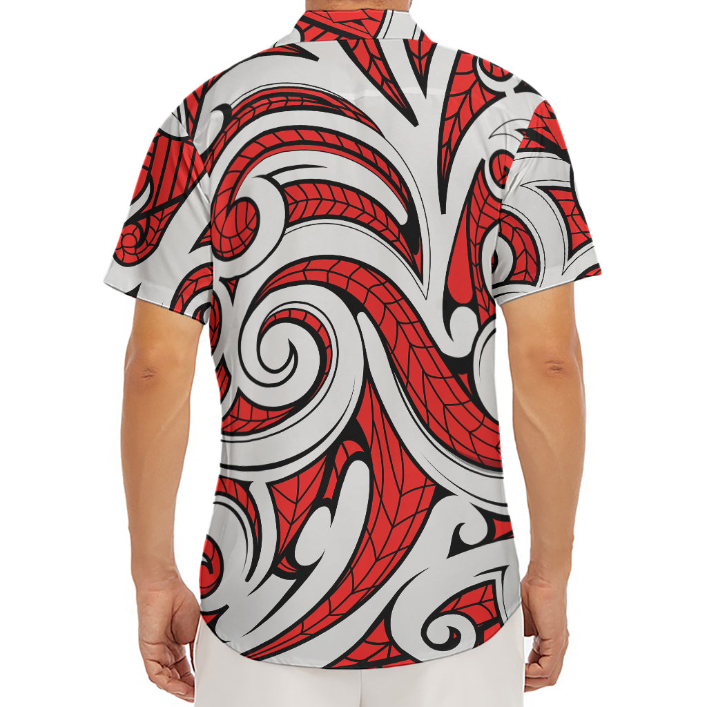 Maori Kowhaiwhai Tribal Polynesian Print Men's Deep V-Neck Shirt