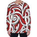 Maori Kowhaiwhai Tribal Polynesian Print Men's Long Sleeve T-Shirt