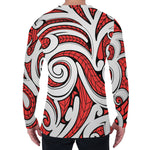 Maori Kowhaiwhai Tribal Polynesian Print Men's Long Sleeve T-Shirt