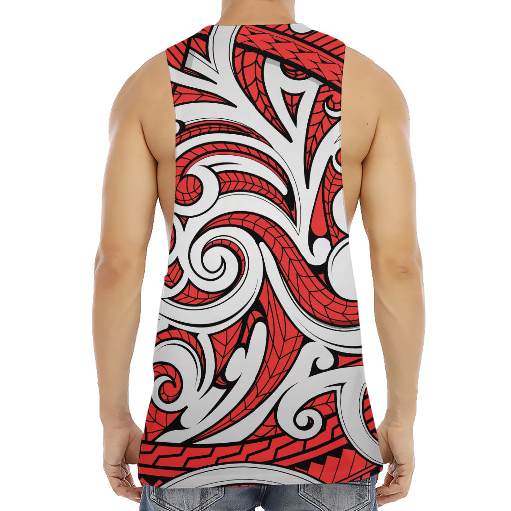 Maori Kowhaiwhai Tribal Polynesian Print Men's Muscle Tank Top