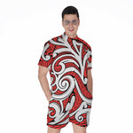 Maori Kowhaiwhai Tribal Polynesian Print Men's Rompers