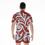 Maori Kowhaiwhai Tribal Polynesian Print Men's Rompers
