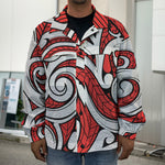 Maori Kowhaiwhai Tribal Polynesian Print Men's Shirt Jacket