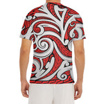 Maori Kowhaiwhai Tribal Polynesian Print Men's Short Sleeve Rash Guard