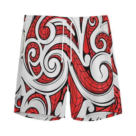 Maori Kowhaiwhai Tribal Polynesian Print Men's Sports Shorts